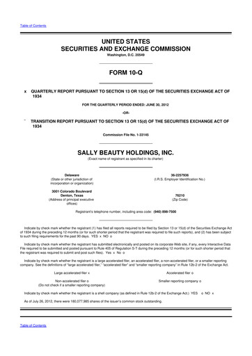 Thumbnail Sally Beauty Holdings 10-Q Quarterly Report FY2012 