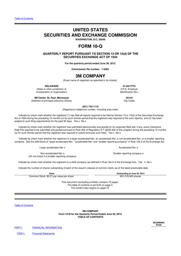 Thumbnail 3M 10-Q Quarterly Report FY2012 