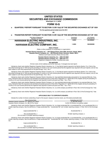 Thumbnail Hawaiian Electric Industries 10-Q Quarterly Report FY2012 