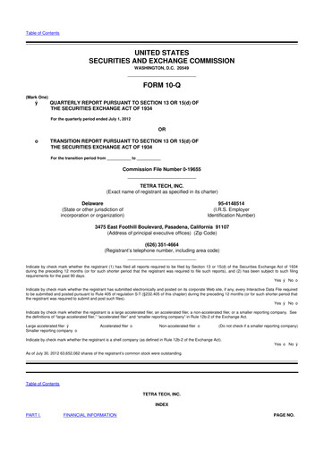 Thumbnail Tetra Tech
 10-Q Quarterly Report FY2012 