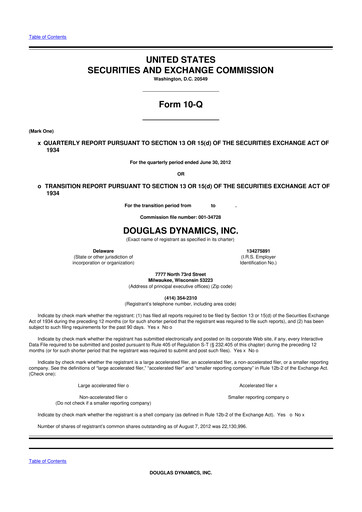 Thumbnail Douglas Dynamics
 10-Q Quarterly Report FY2012 