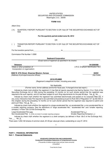 Thumbnail Seaboard Corporation 10-Q Quarterly Report FY2012 