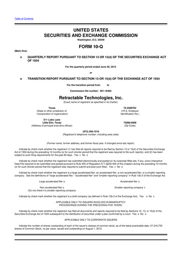Thumbnail Retractable Technologies 10-Q Quarterly Report FY2012 