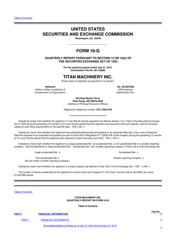 Thumbnail Titan Machinery 10-Q Quarterly Report FY2012 