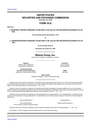 Thumbnail MISTRAS Group
 10-Q Quarterly Report FY2013 
