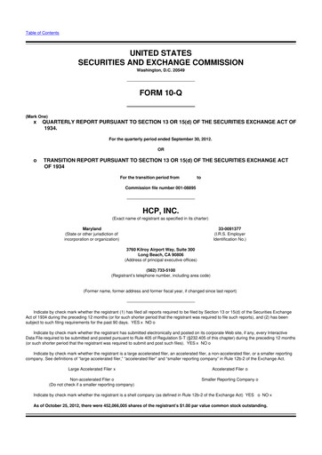Thumbnail Healthpeak Properties
 10-Q Quarterly Report FY2012 