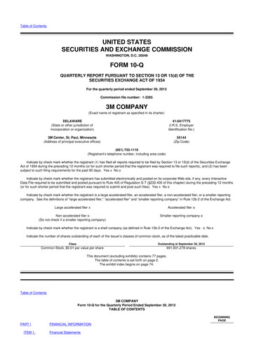 Thumbnail 3M 10-Q Quarterly Report FY2012 