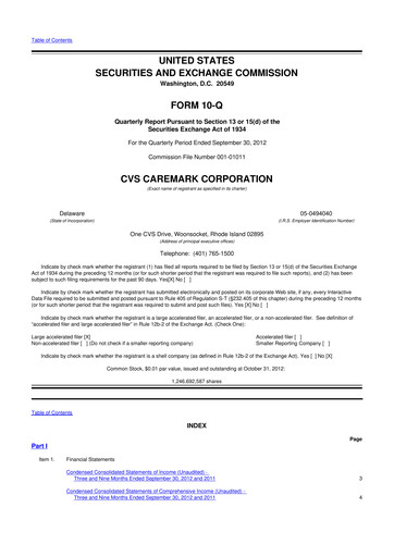 Vorschaubild CVS Health 10-Q Quartalsbericht 2012 