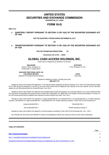 Thumbnail Everi Holdings
 10-Q Quarterly Report FY2012 
