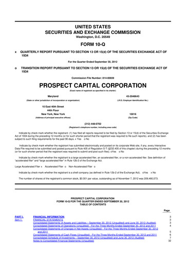 Thumbnail Prospect Capital 10-Q Quarterly Report FY 