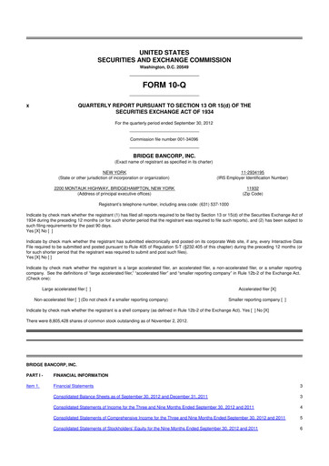 Miniature Dime Community Bancshares 10-Q Rapport trimestriel 2012 
