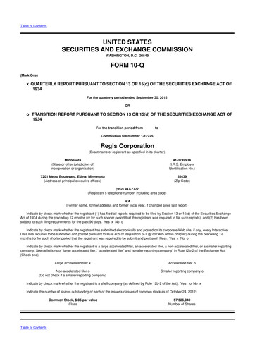 Thumbnail Regis Corporation
 10-Q Quarterly Report FY2013 