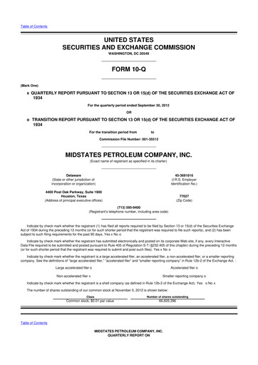 Miniature Amplify Energy
 10-Q Rapport trimestriel 2012 