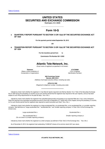 Thumbnail ATN International 10-Q Quarterly Report FY2012 