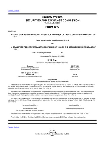 Thumbnail Stride (K12 Education)
 10-Q Quarterly Report FY2013 
