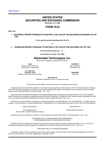Thumbnail Retractable Technologies 10-Q Quarterly Report FY2012 