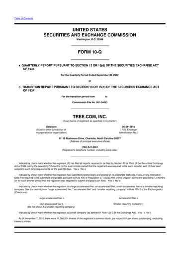 Miniature LendingTree 10-Q Rapport trimestriel 2012 