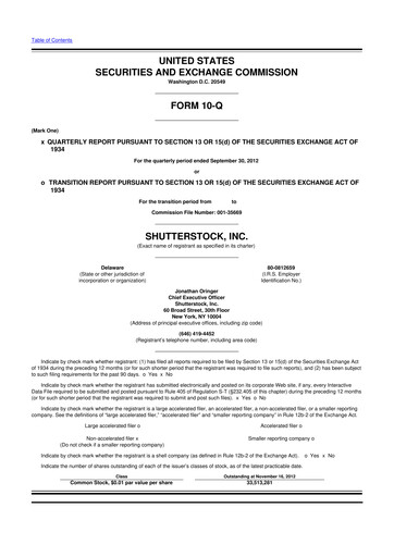 Thumbnail Shutterstock 10-Q Quarterly Report FY 