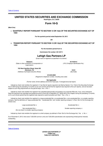 Thumbnail CrossAmerica Partners 10-Q Quarterly Report FY 