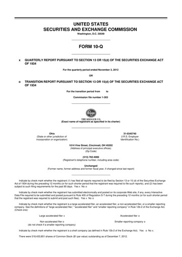 Miniature Kroger 10-Q Rapport trimestriel 2012 