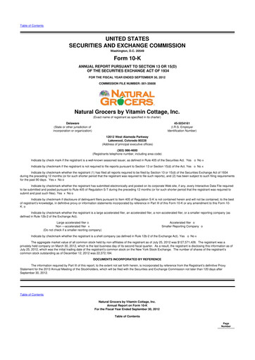 Thumbnail Natural Grocers by Vitamin Cottage 10-K Annual Report 