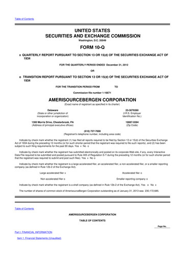 Vorschaubild Cencora 10-Q Quartalsbericht 2013 