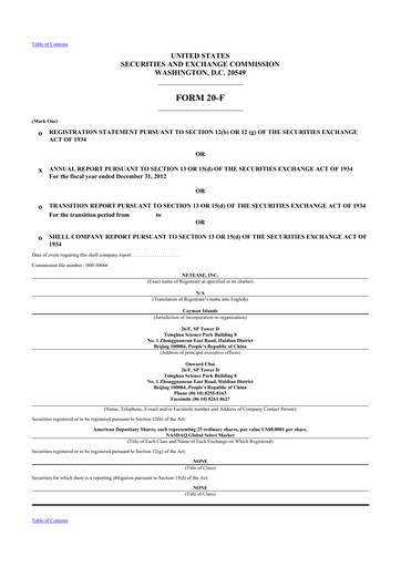 Thumbnail NetEase 20-F Annual Report 2012