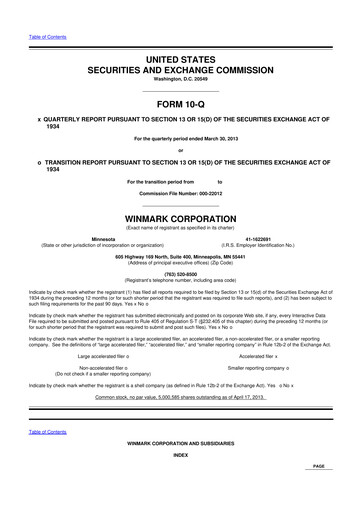 Thumbnail Winmark 10-Q Quarterly Report FY2013 