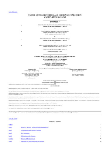 Vorschaubild Cemig 20-F Jahresbericht 