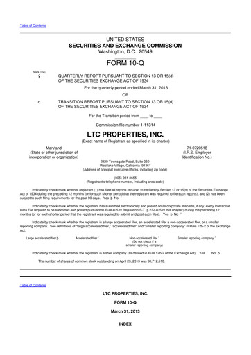 Thumbnail LTC Properties 10-Q Quarterly Report FY2013 