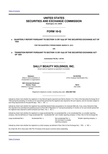 Thumbnail Sally Beauty Holdings 10-Q Quarterly Report FY2013 