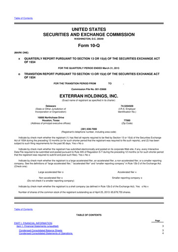 Miniature Archrock 10-Q Rapport trimestriel 2013 