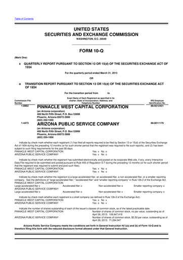 Thumbnail Pinnacle West Capital
 10-Q Quarterly Report FY2013 