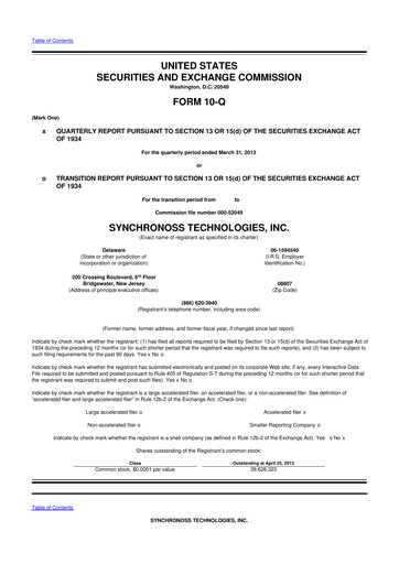 Thumbnail Synchronoss Technologies 10-Q Quarterly Report FY2013 