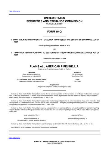 Thumbnail Plains All American Pipeline 10-Q Quarterly Report FY2013 