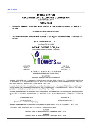 Thumbnail 1-800-Flowers.com, Inc.
 10-Q Quarterly Report FY2013 