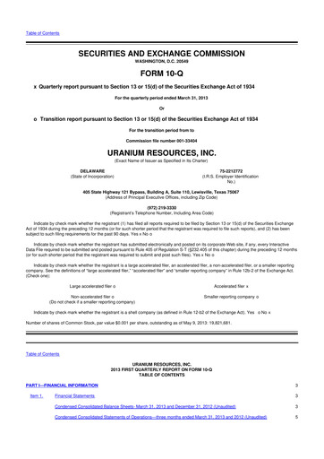 Vorschaubild Westwater Resources
 10-Q Quartalsbericht 2013 