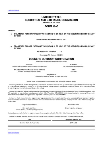 Thumbnail Deckers Brands 10-Q Quarterly Report FY2013 