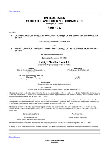 Thumbnail CrossAmerica Partners 10-Q Quarterly Report FY2013 