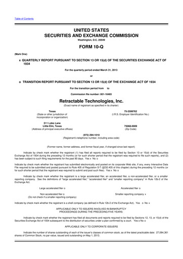 Thumbnail Retractable Technologies 10-Q Quarterly Report FY2013 