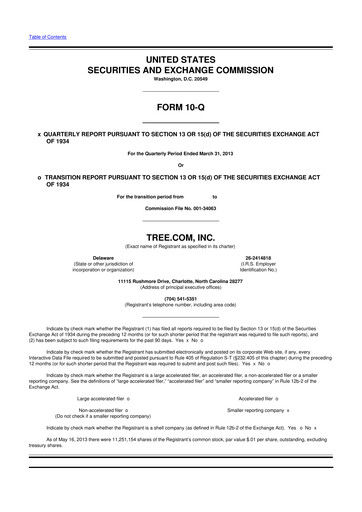Miniature LendingTree 10-Q Rapport trimestriel 2013 