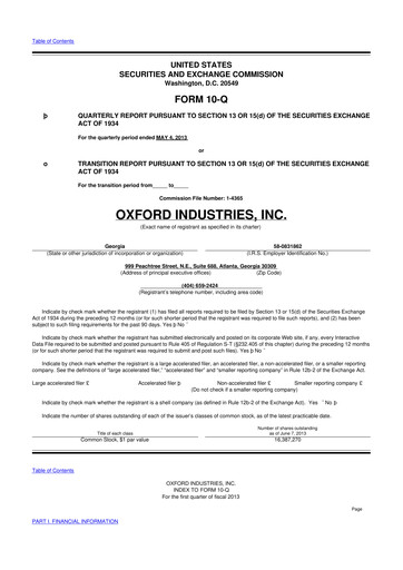 Thumbnail Oxford Industries
 10-Q Quarterly Report FY2013 