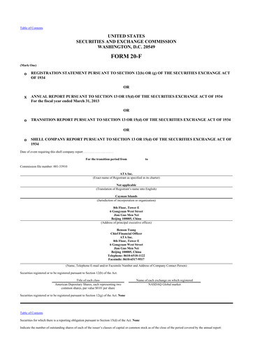 Thumbnail ATA Creativity Global 20-F Annual Report 2013