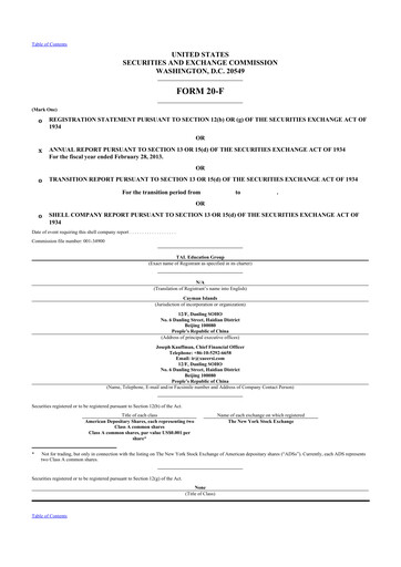 Thumbnail TAL Education Group 20-F Annual Report 