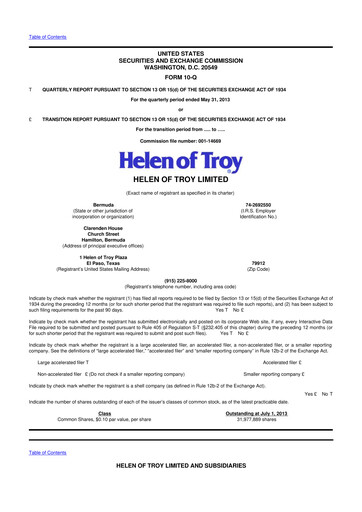 Vorschaubild Helen of Troy 10-Q Quartalsbericht 2014 