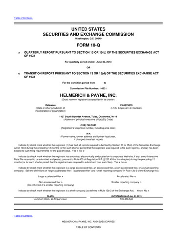 Thumbnail Helmerich & Payne

 10-Q Quarterly Report FY2013 