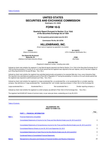 Thumbnail Hillenbrand 10-Q Quarterly Report FY2013 