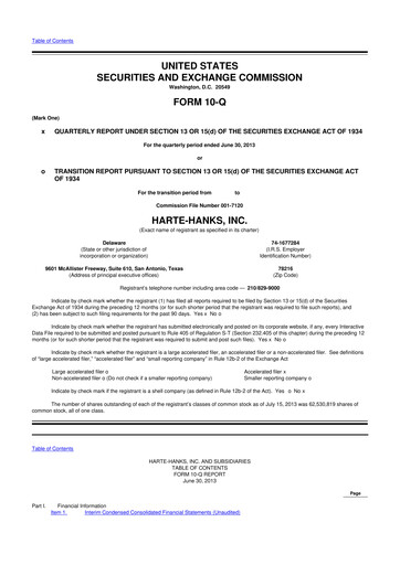Miniature Harte Hanks 10-Q Rapport trimestriel 2013 