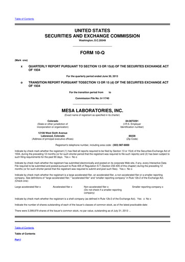 Thumbnail Mesa Laboratories 10-Q Quarterly Report FY2014 