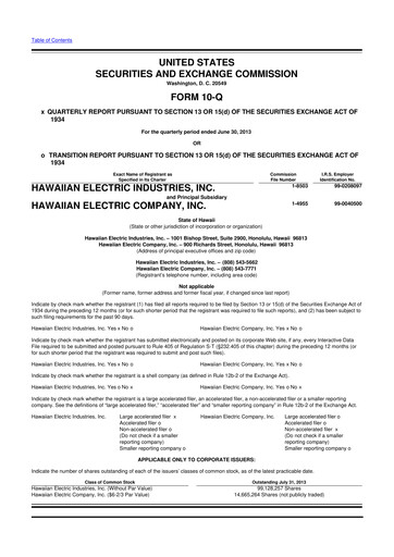 Thumbnail Hawaiian Electric Industries 10-Q Quarterly Report FY2013 